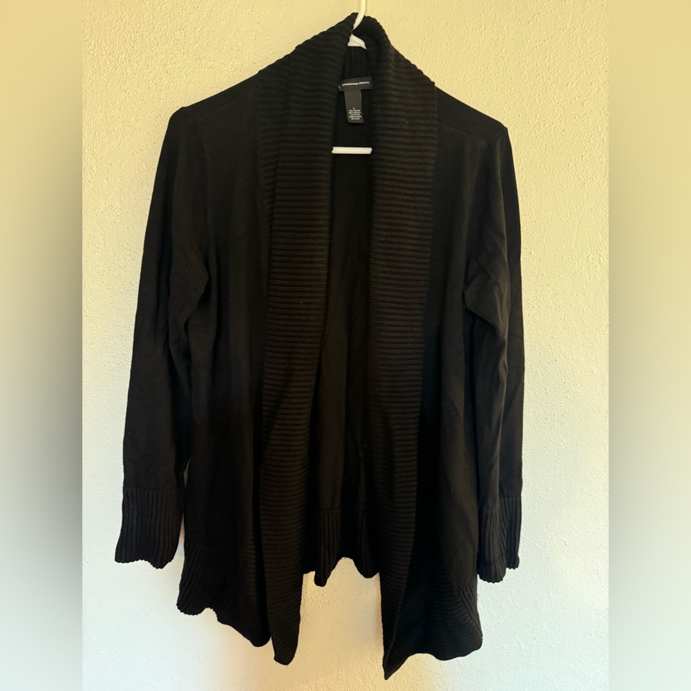 INC Long Black Knit Cardigan